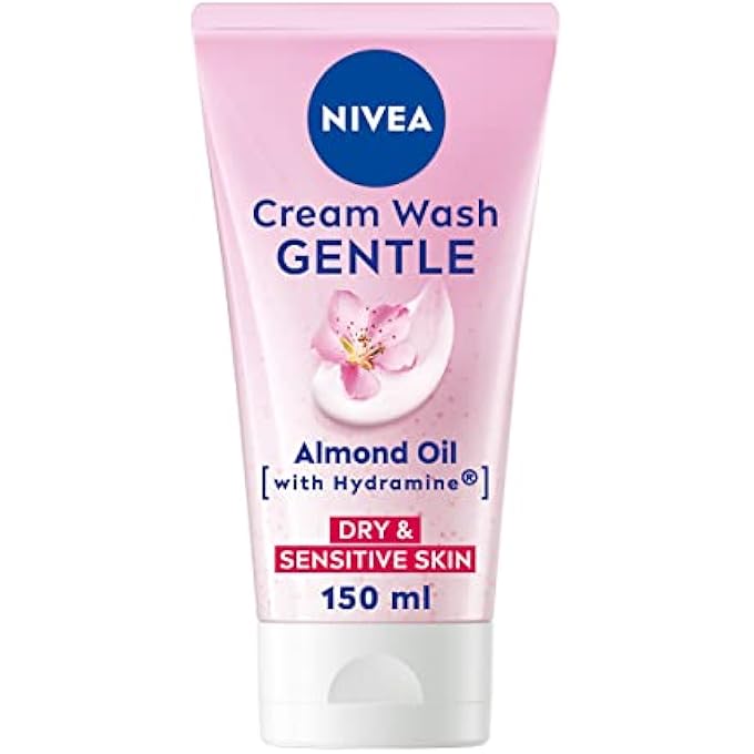 Nivea GENTLE FACE CREAM WASH (150ML), FACE CLEANSER WITH ALMOND OIL AND HYDRAMINE GENTLY CLEANSES FOR SMOOTH, HEALTHY SKIN, FACE WASH FOR DRY AND SENSITIVE SKIN - Image 1
